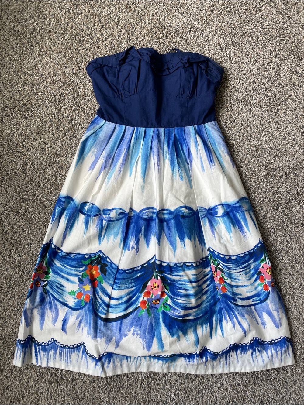 Anthropologie Nathalie lete Paris strapless vactation dress size 0
